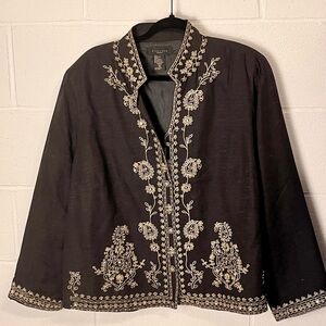 Extraordinary Embroidered Black Jacket 1X - RARE FIND!